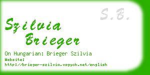 szilvia brieger business card